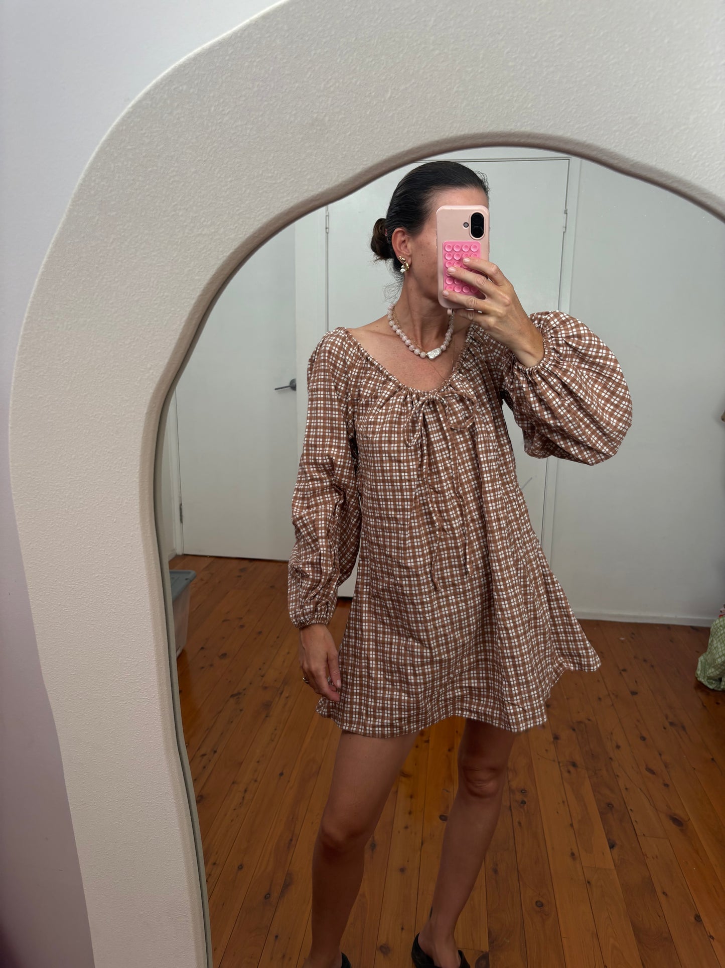 Effy Dress | Gingham 'brown’