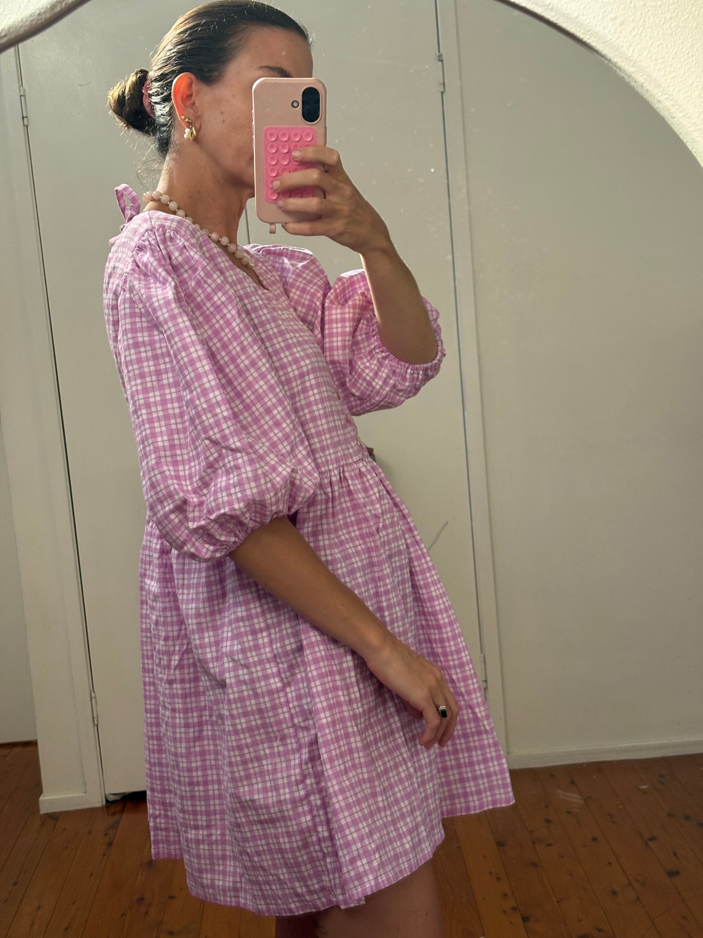 Mini Margaux Dress | Gingham 'lavender’