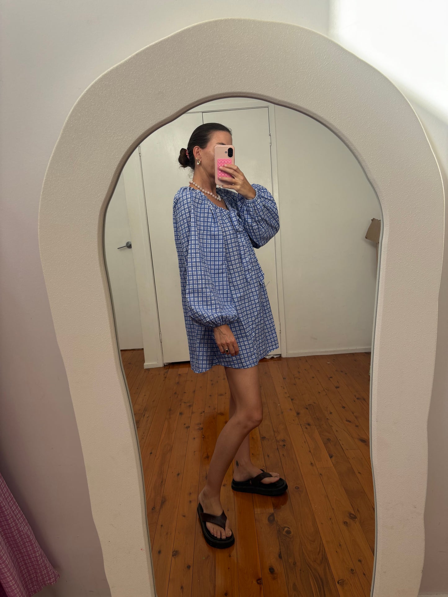 Freddi Dress | Gingham 'cobalt’