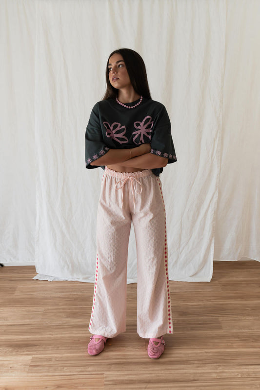 Bobbi Pant Broderie | Pink