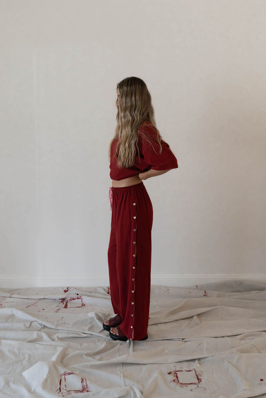 Bobbi Pant | Heart Snap Merlot