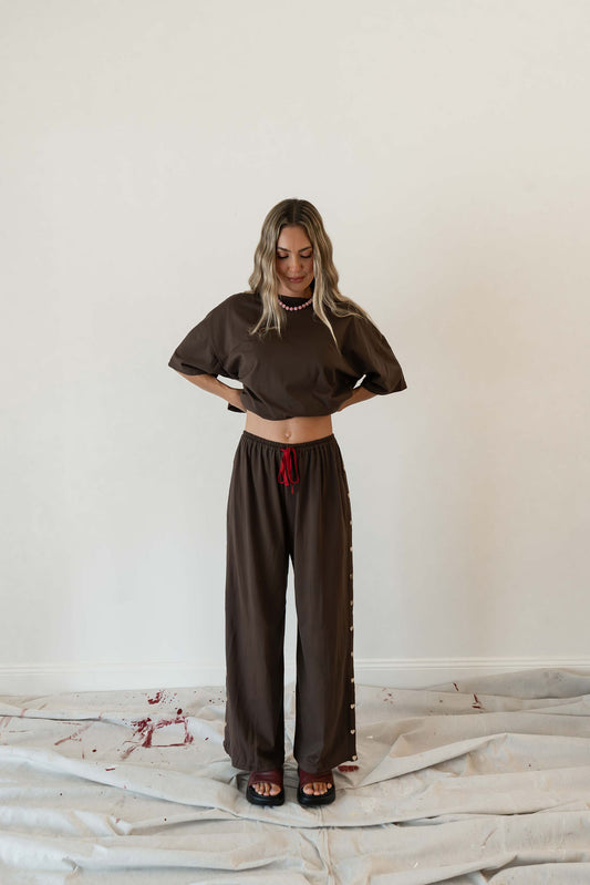 Bobbi Pant | Heart Snap Espresso