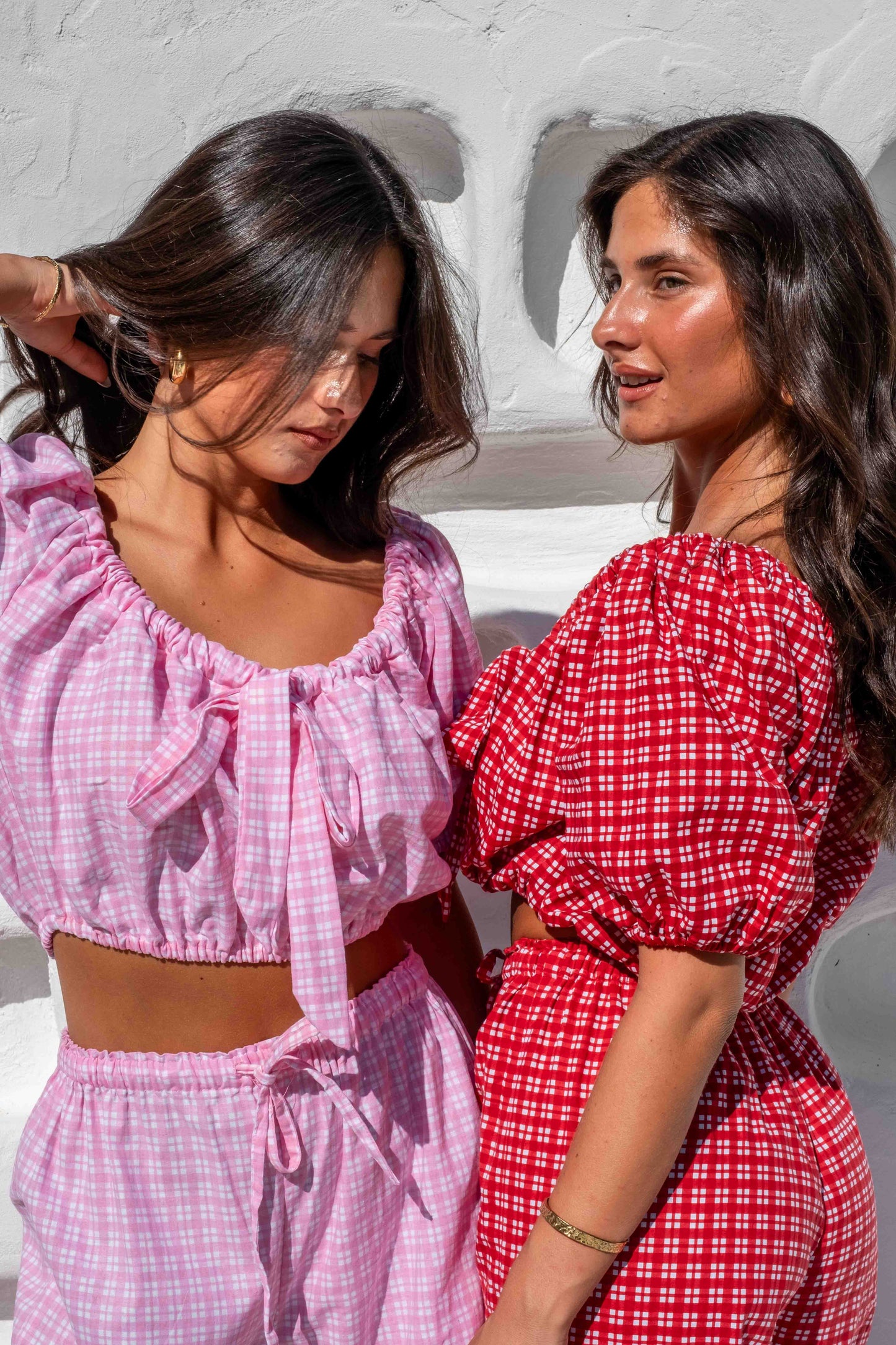 The Posey Top | Gingham 'ruby'