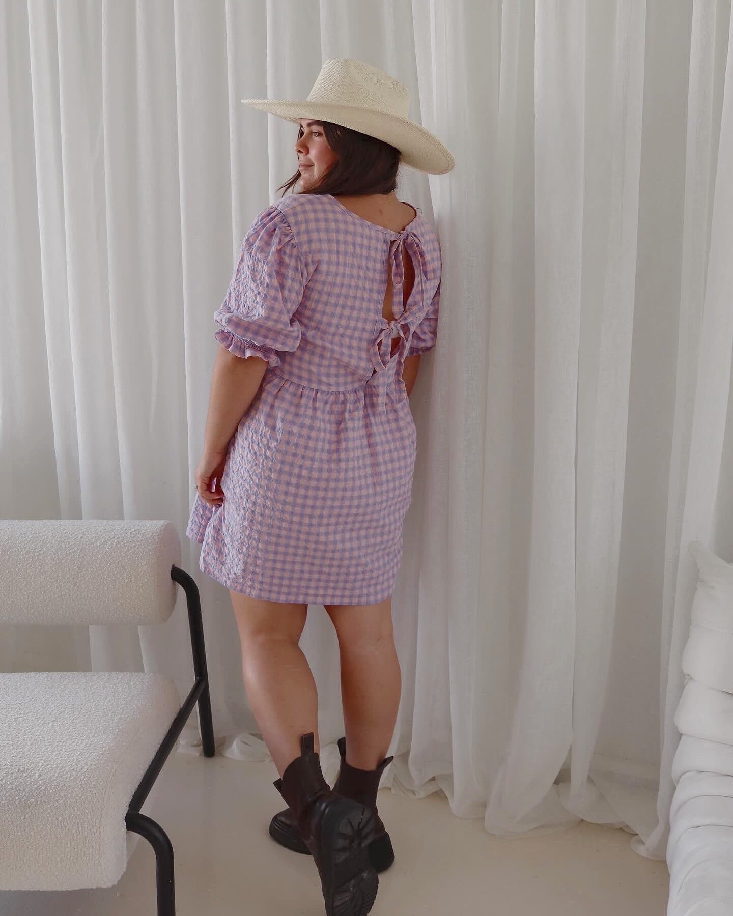 Minnie Dress | Gingham | Pink/lilac