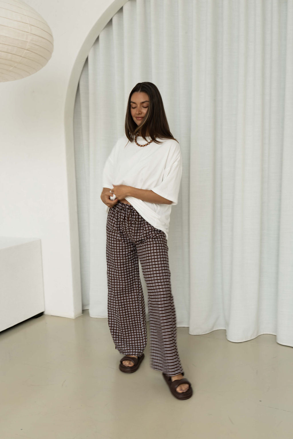 Bobbi Pant | Gingham Chocolat