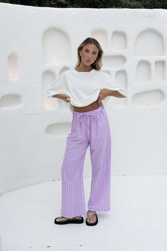 Bobbi Pant | Gingham Lavender