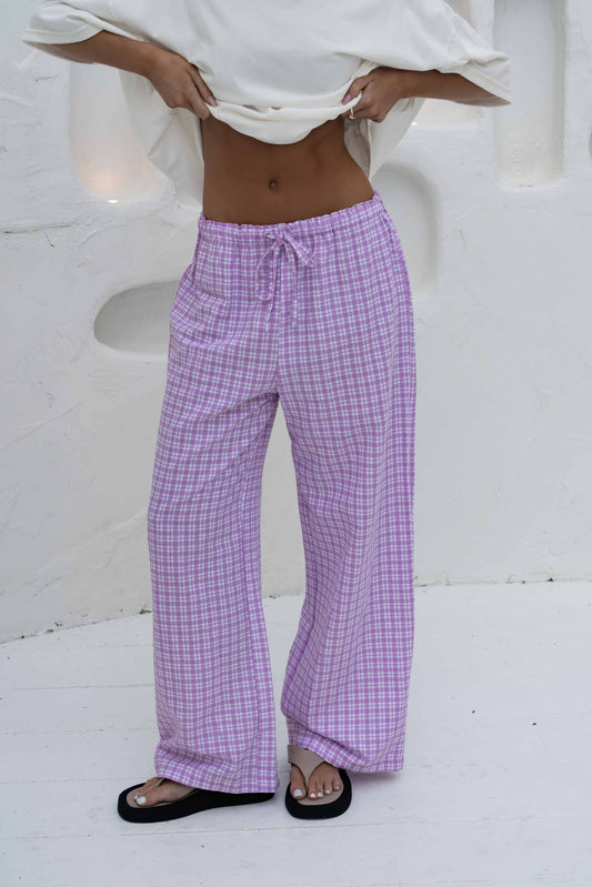 Bobbi Pant | Gingham Lavender
