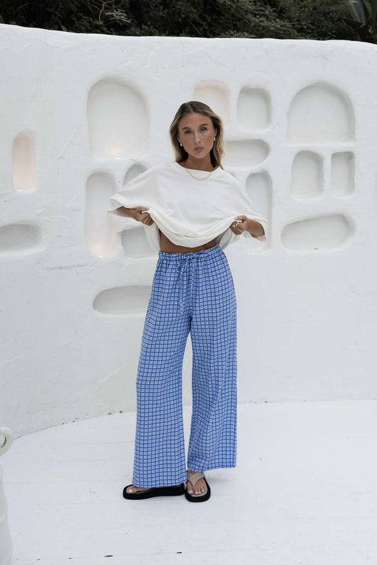 Bobbi Pant | Gingham Cobalt