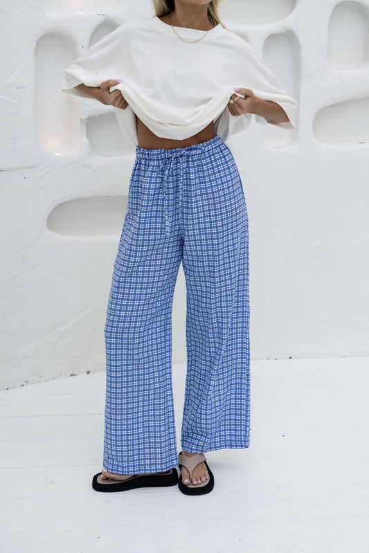 Bobbi Pant | Gingham Cobalt