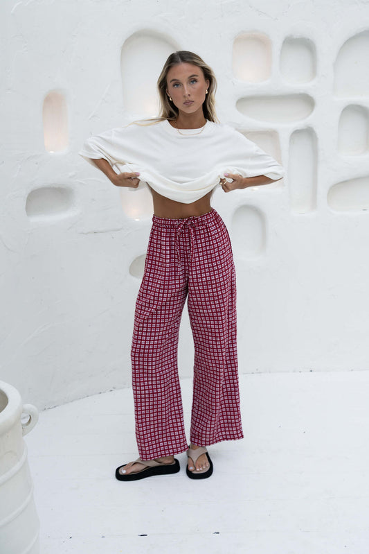 Bobbi Pant | Gingham Merlot