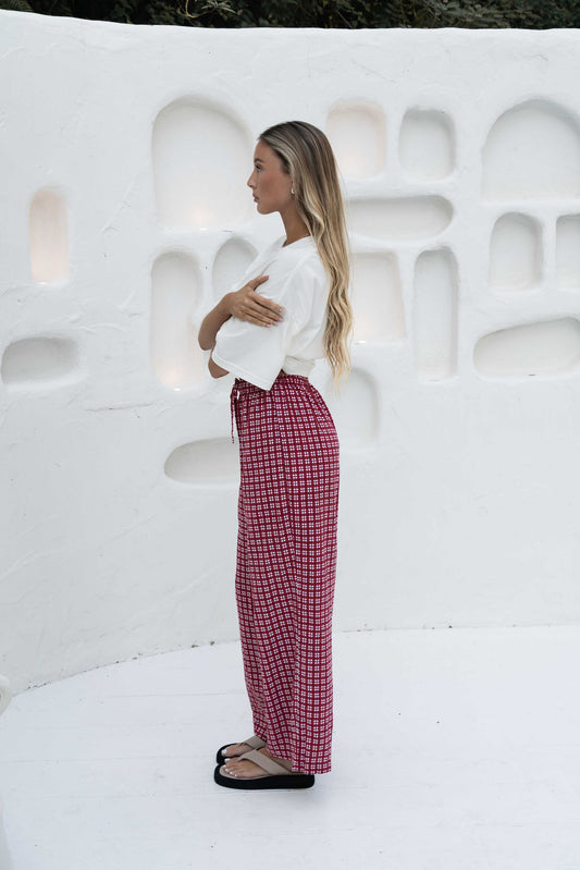 Bobbi Pant | Gingham Merlot