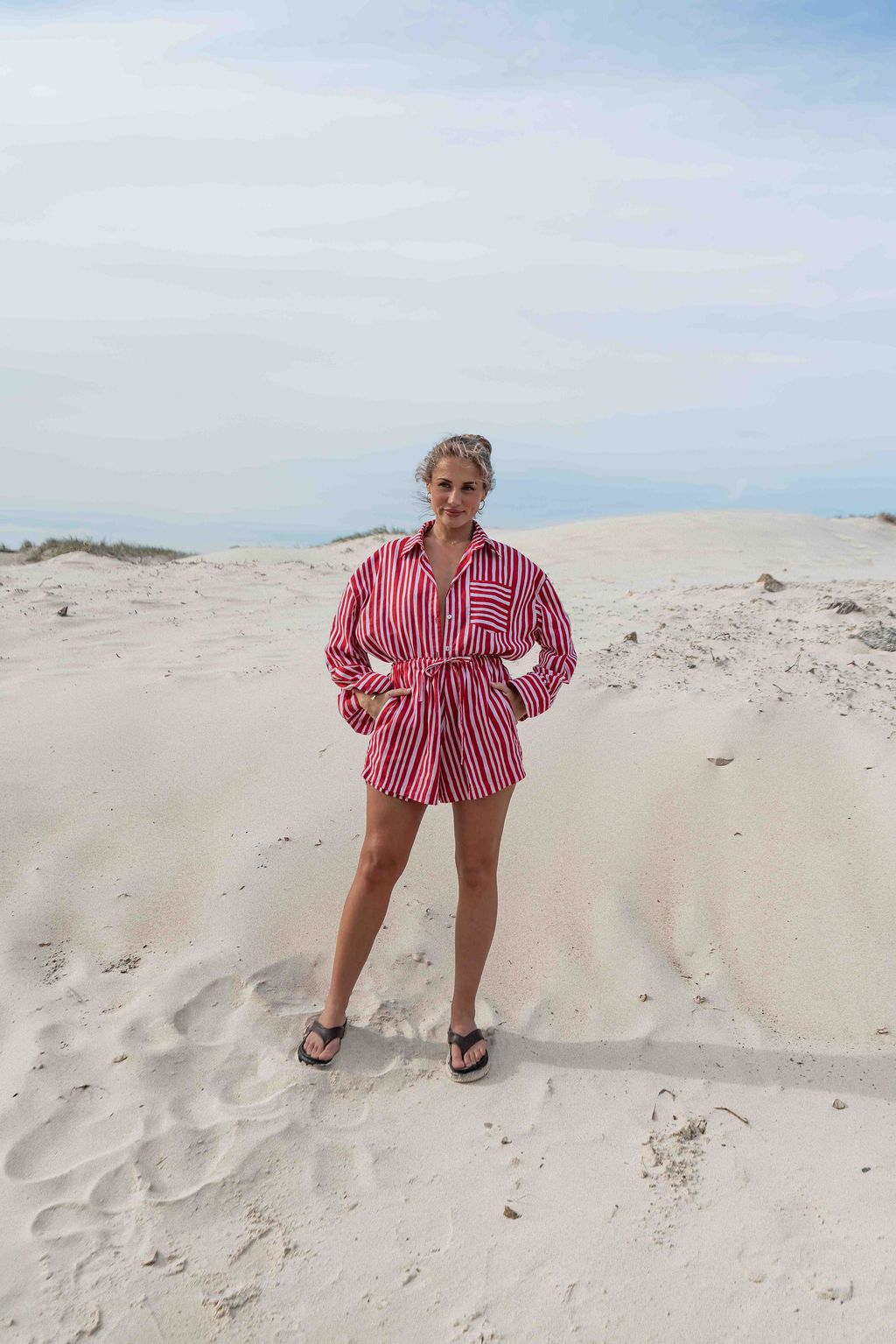 Gigi Short | Stripe Pink + Red