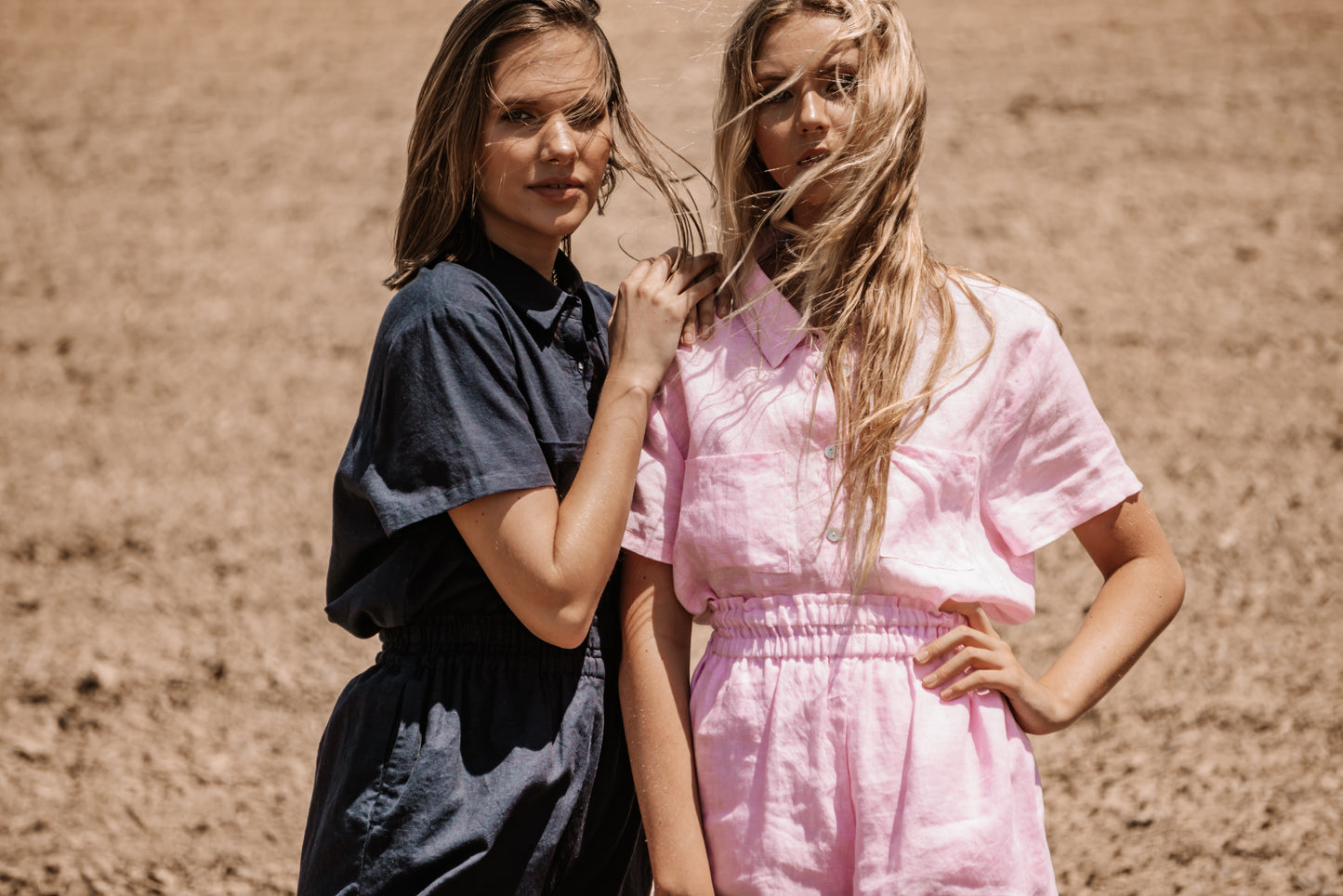 Daphne Dress Shirt | Pink Linen