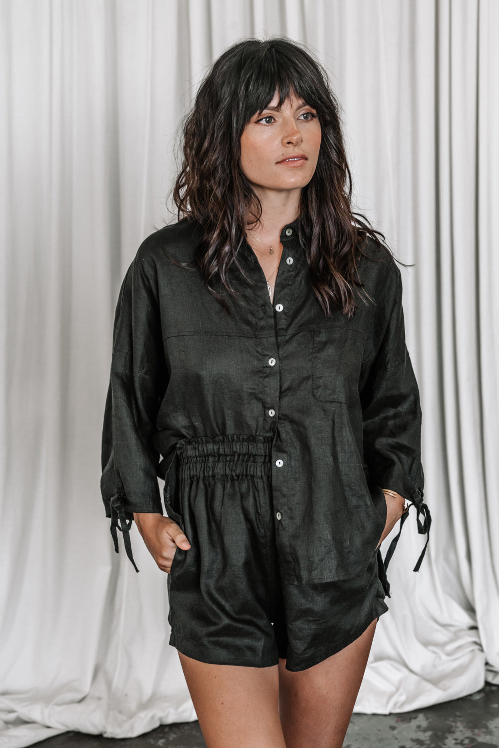 Etta Short | Black linen