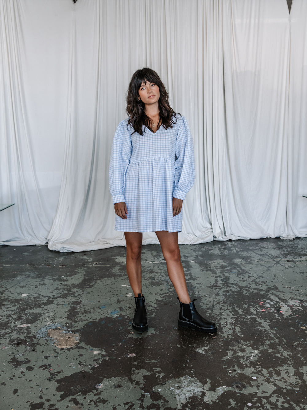 Lottie Dress | Baby Blue Gingham