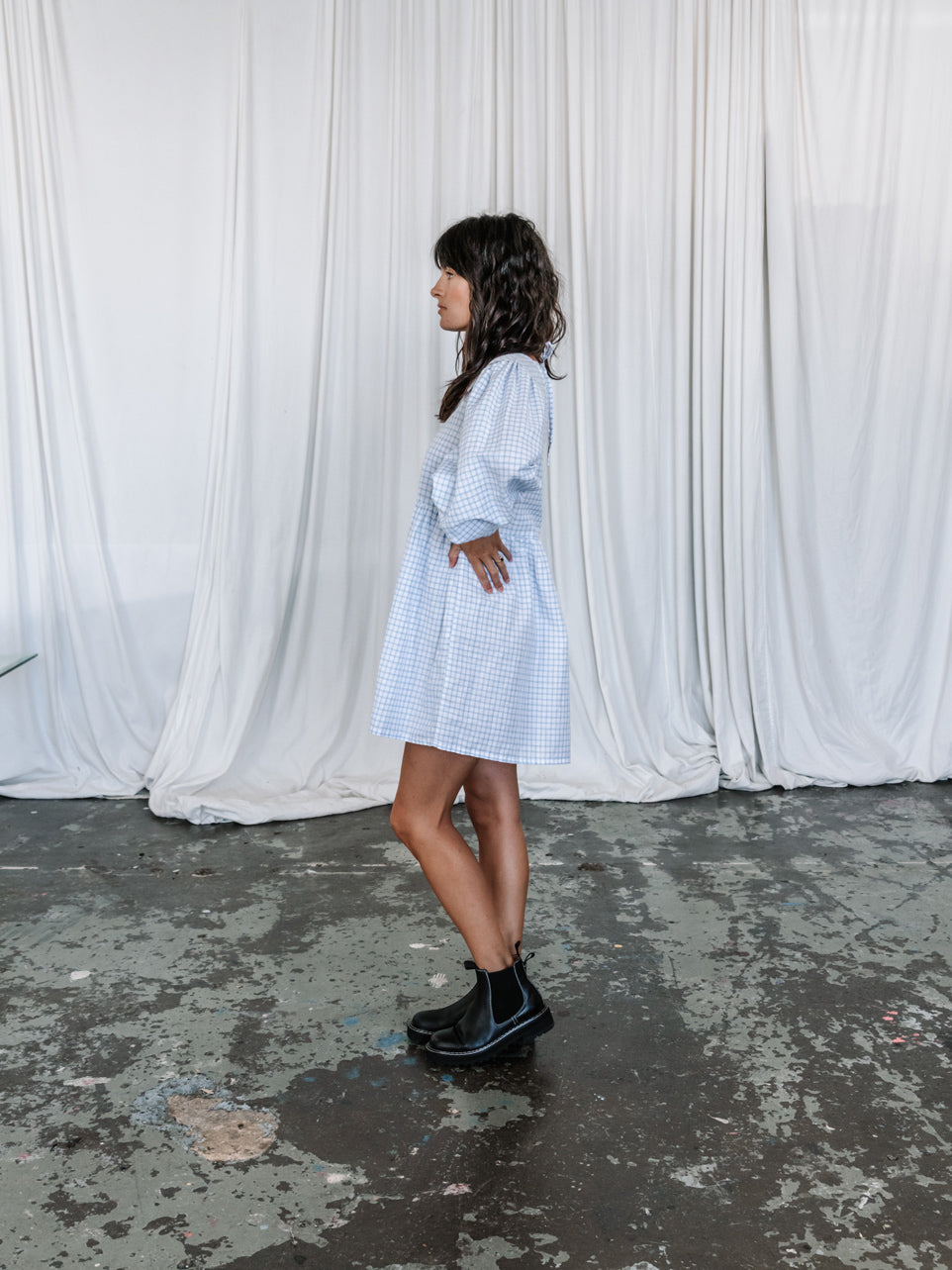 Lottie Dress | Baby Blue Gingham