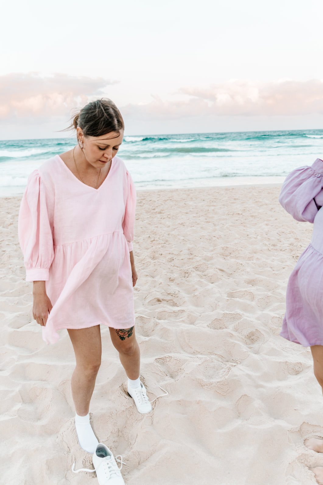 Florence Dress | Pink linen