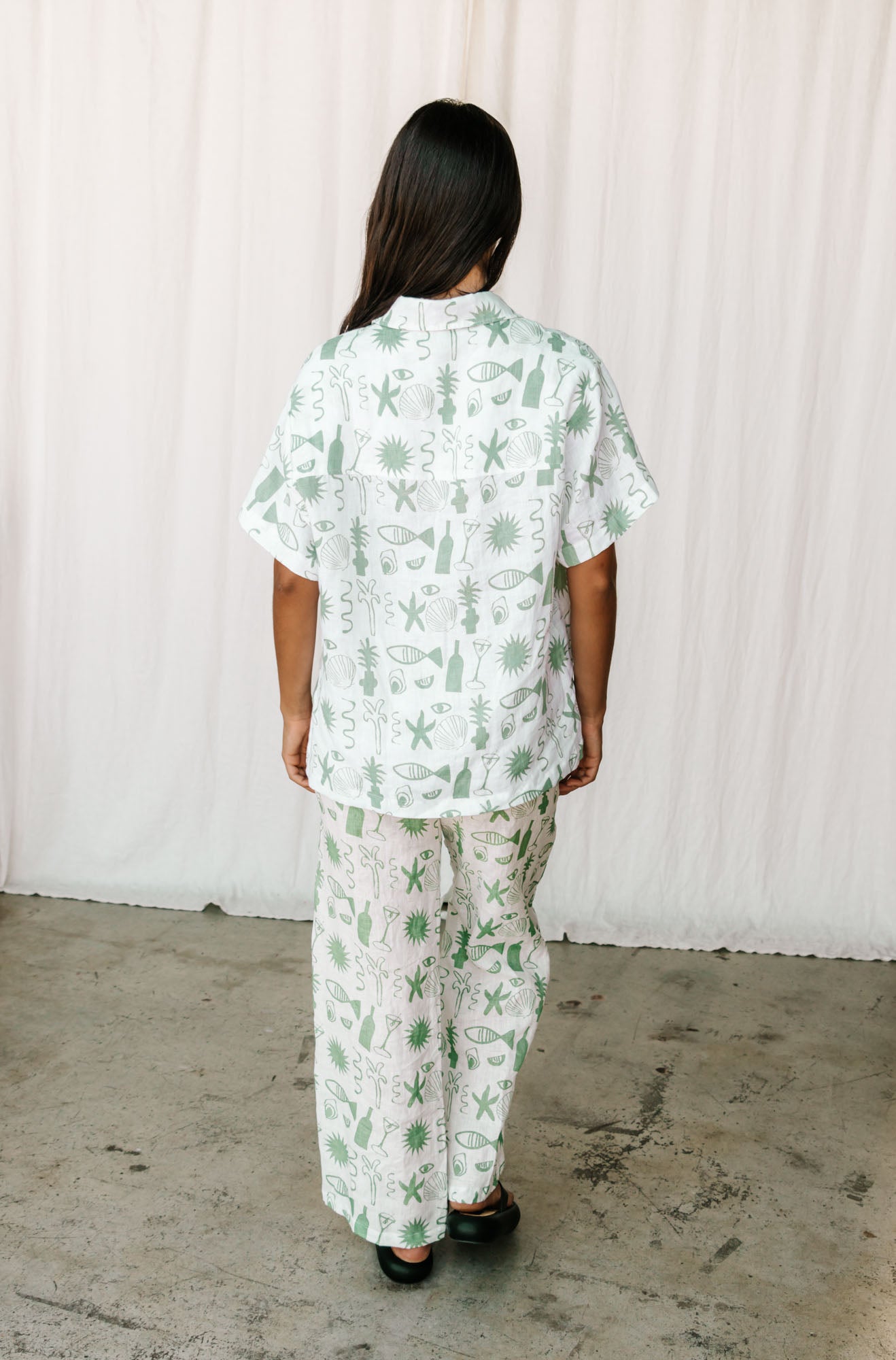 Callie Shirt 'Long Lunch' | Green