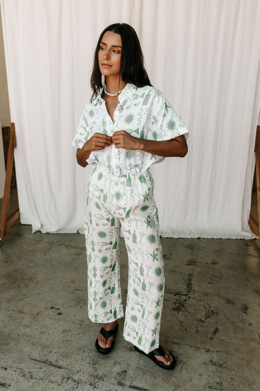 Eula Pant 'Long Lunch' | Green