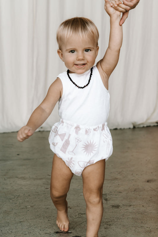 Dolly Bloomers 'Long Lunch print' | Biscuit