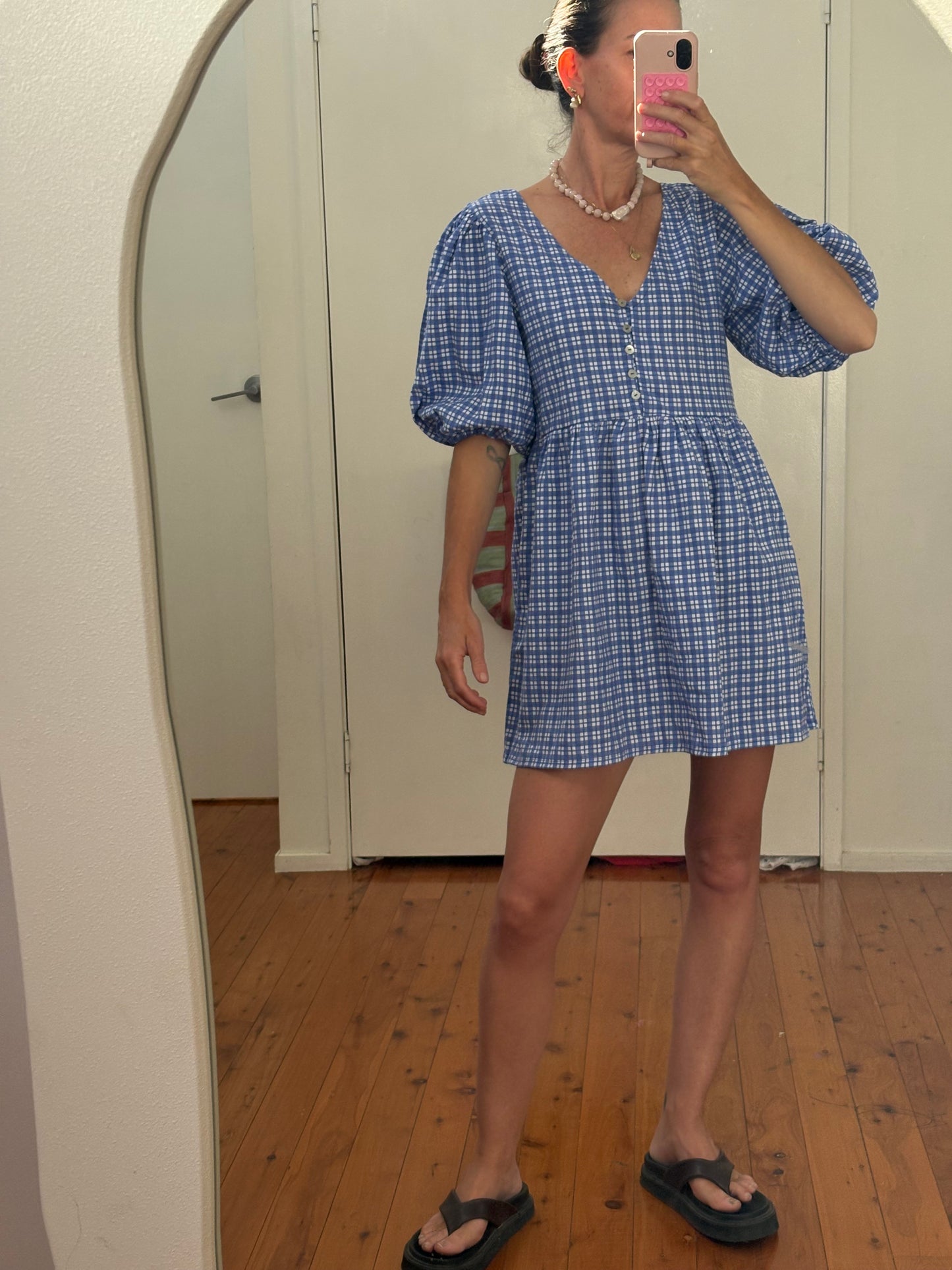 Mini Margaux Dress | Gingham 'cobalt’