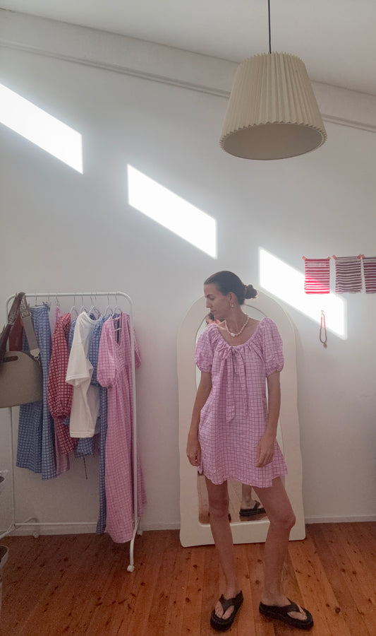 Betty Dress | Gingham 'lavender’