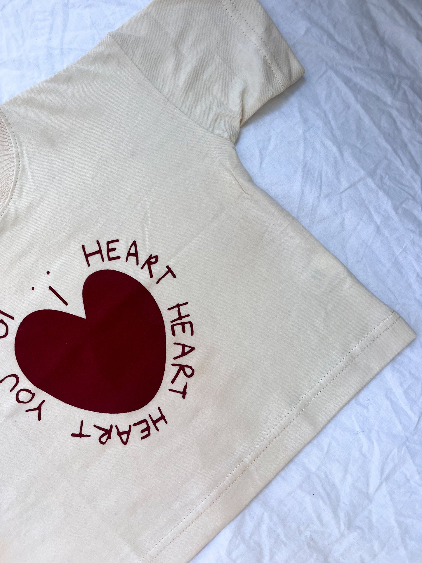 Mini Heart You Tee | Shell + Ruby Red