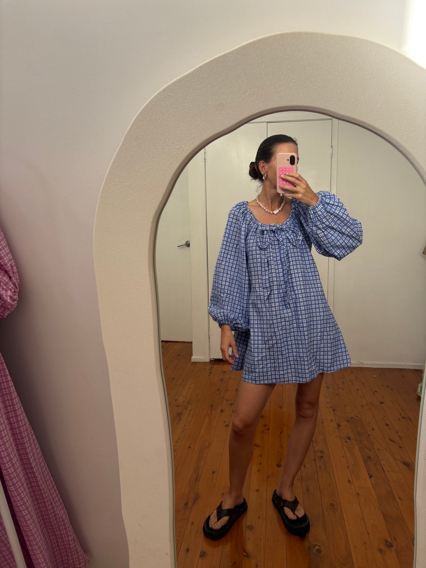 Freddi Dress | Gingham 'cobalt’