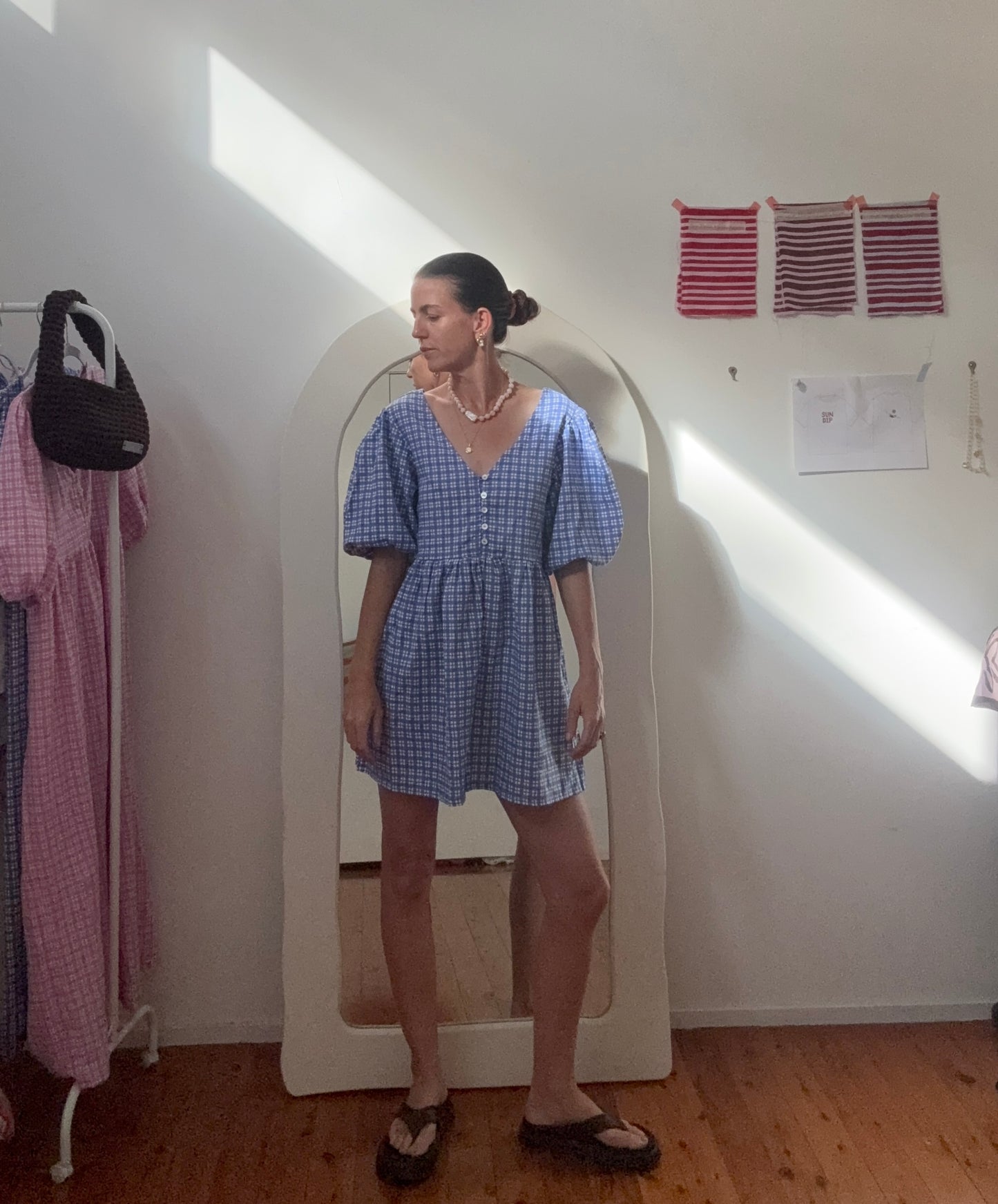 Mini Margaux Dress | Gingham 'cobalt’