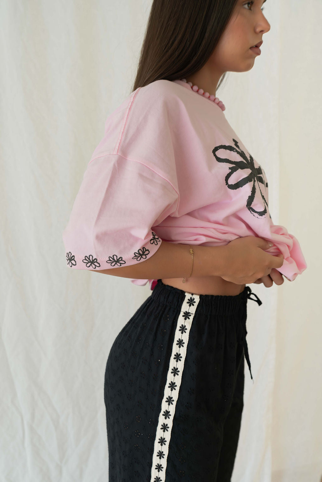 Bobbi Pant Broderie | Black