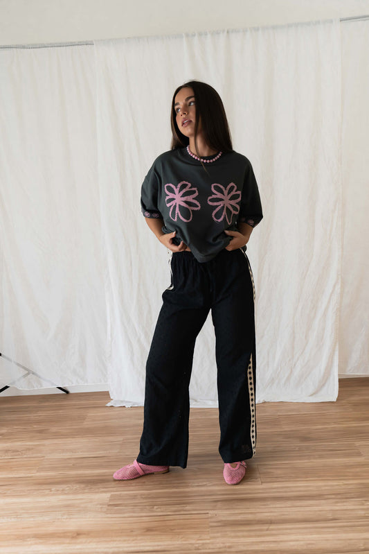 Bobbi Pant Broderie | Black