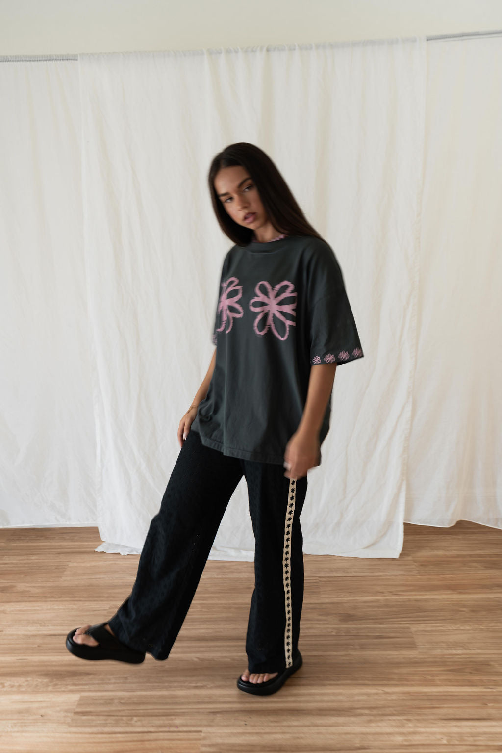 Bobbi Pant Broderie | Black