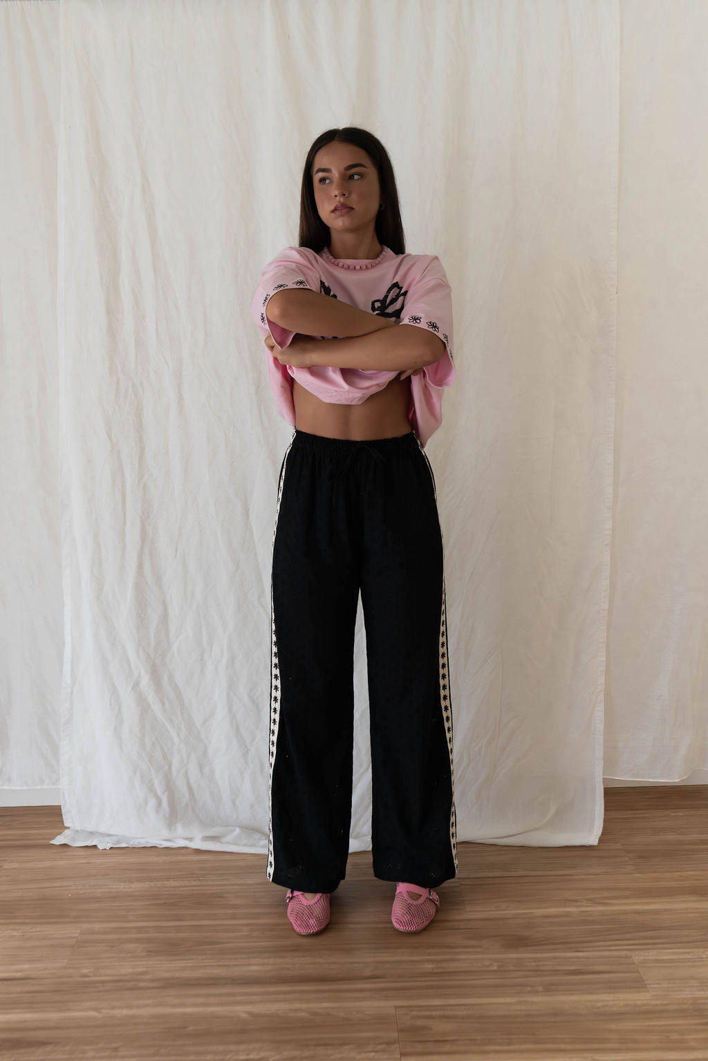 Bobbi Pant Broderie | Black