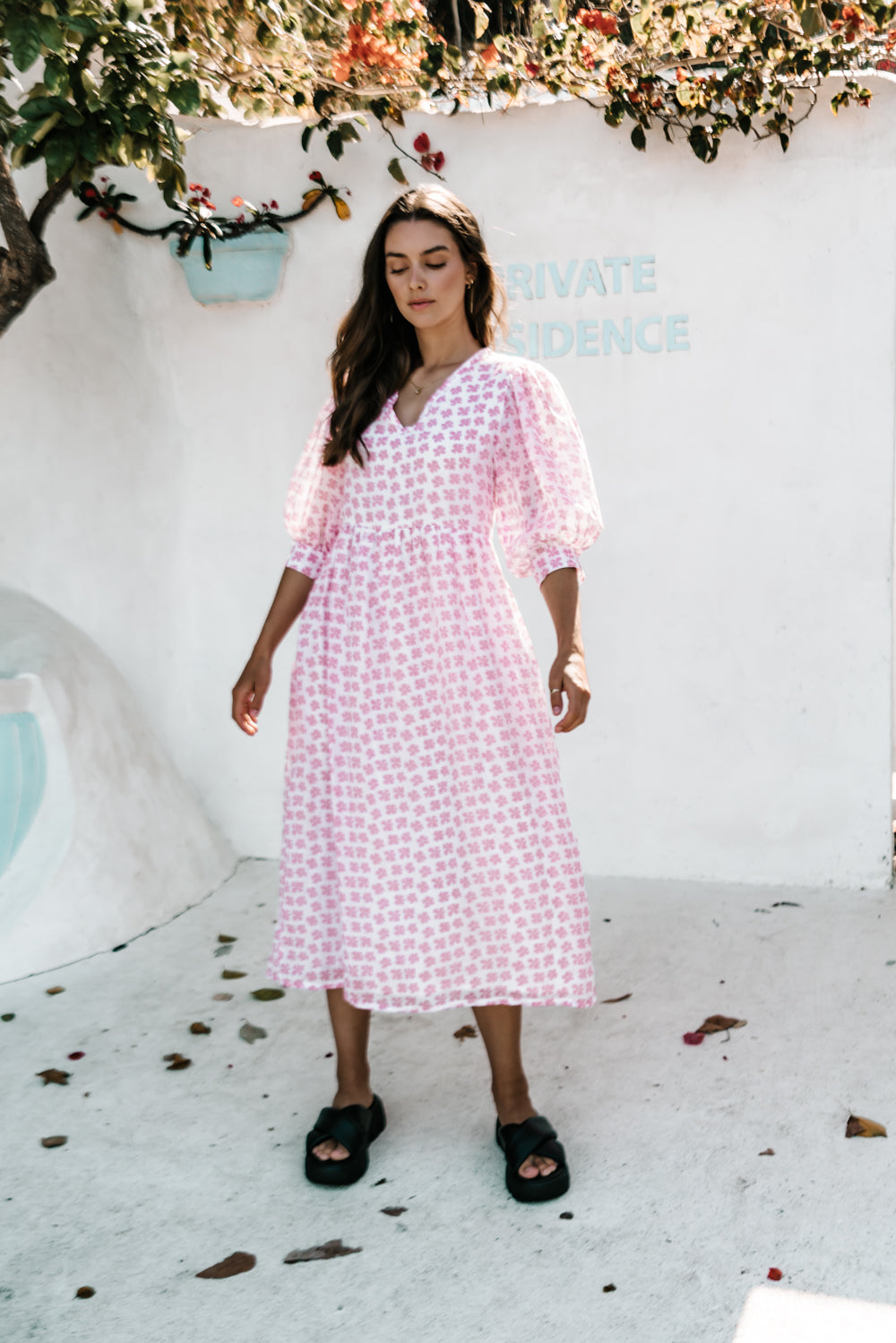 Rosa Dress | Flowa Print Plum