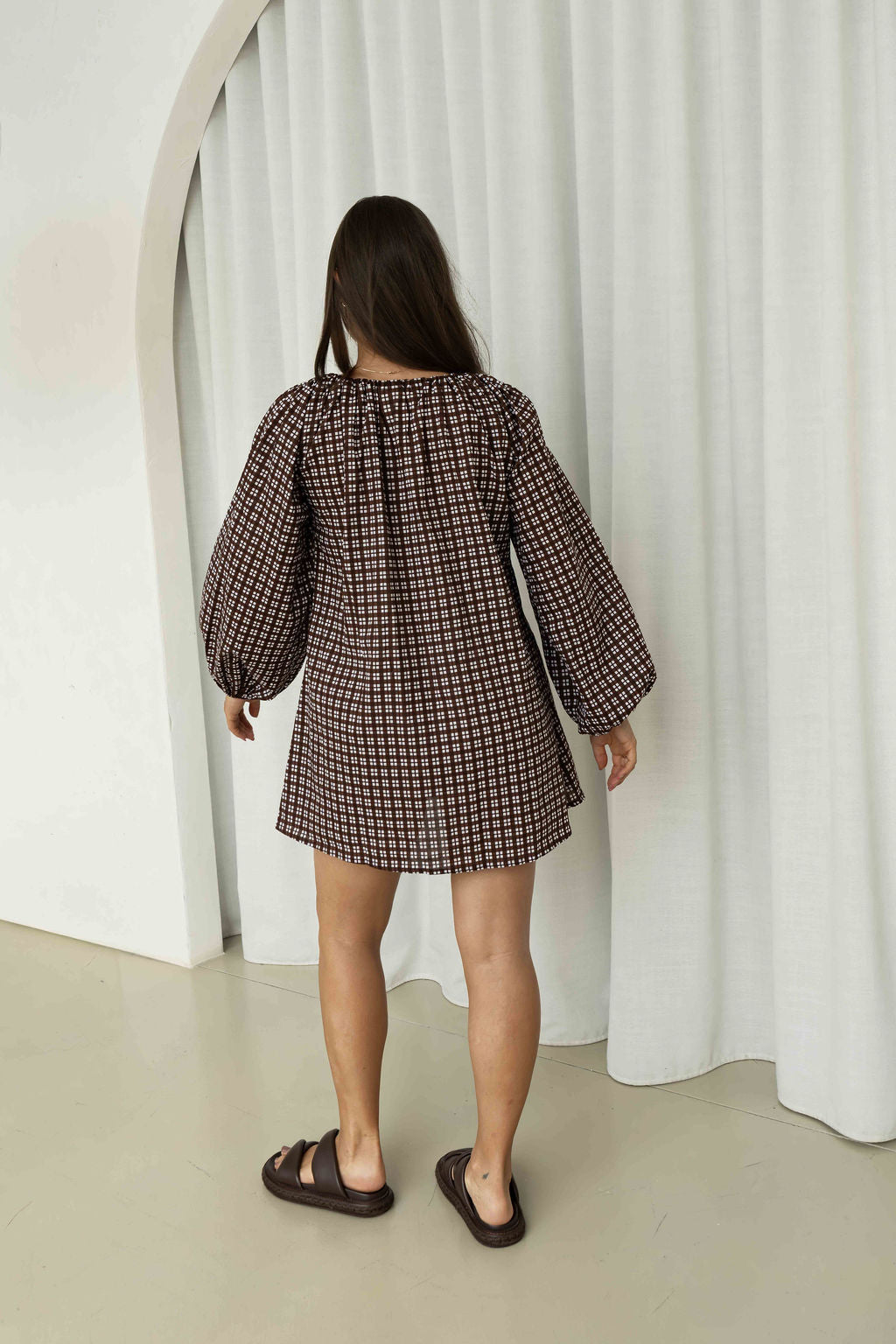 Effy Dress | Gingham Chocolat