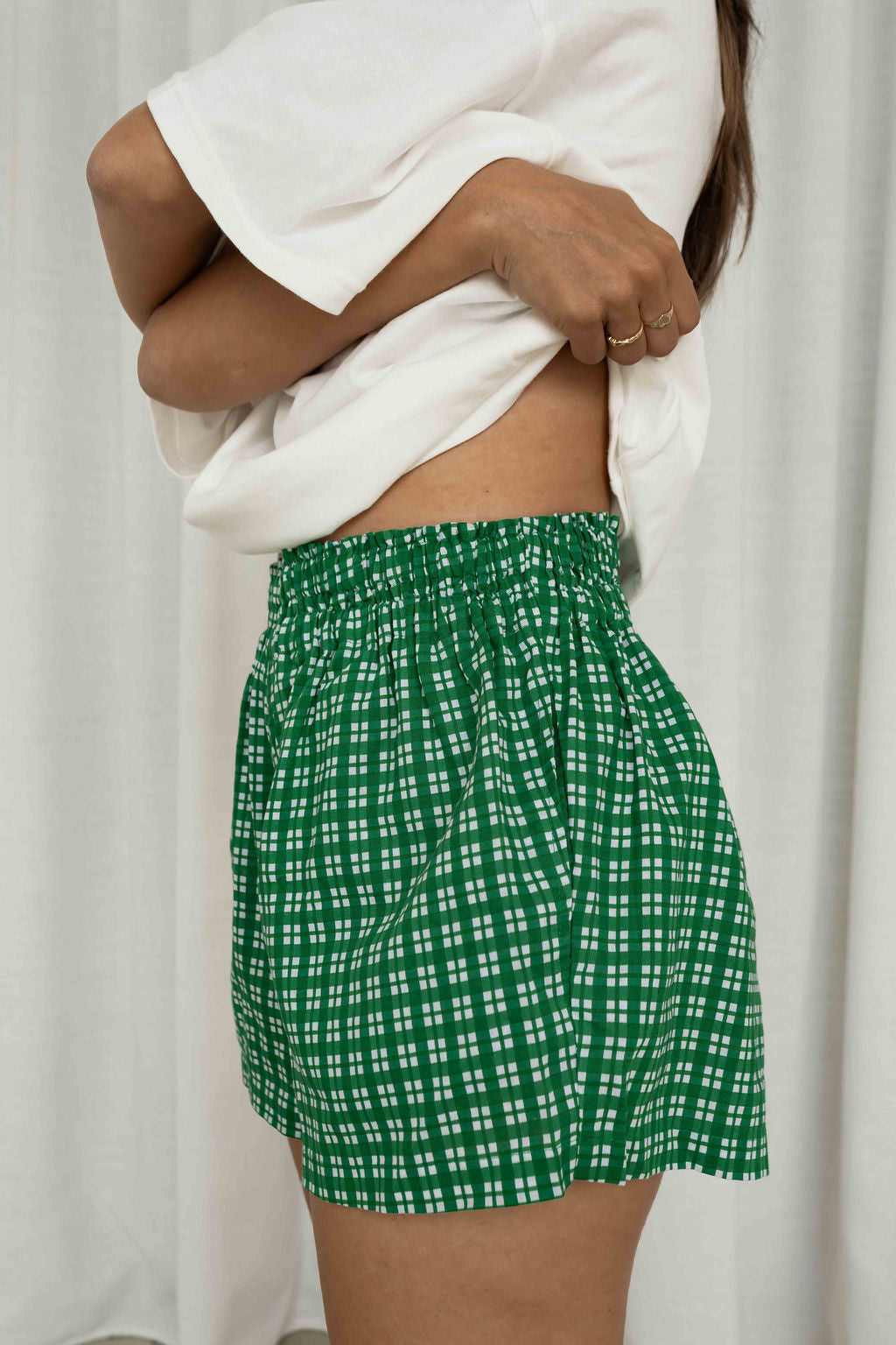 Etta Short | Gingham Emerald