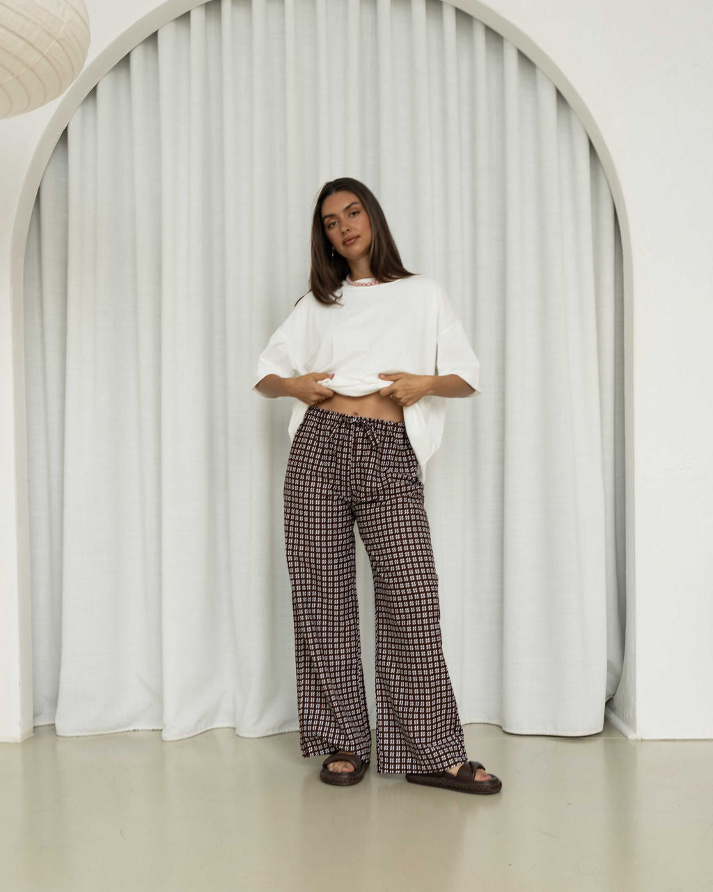 Bobbi Pant | Gingham Chocolat