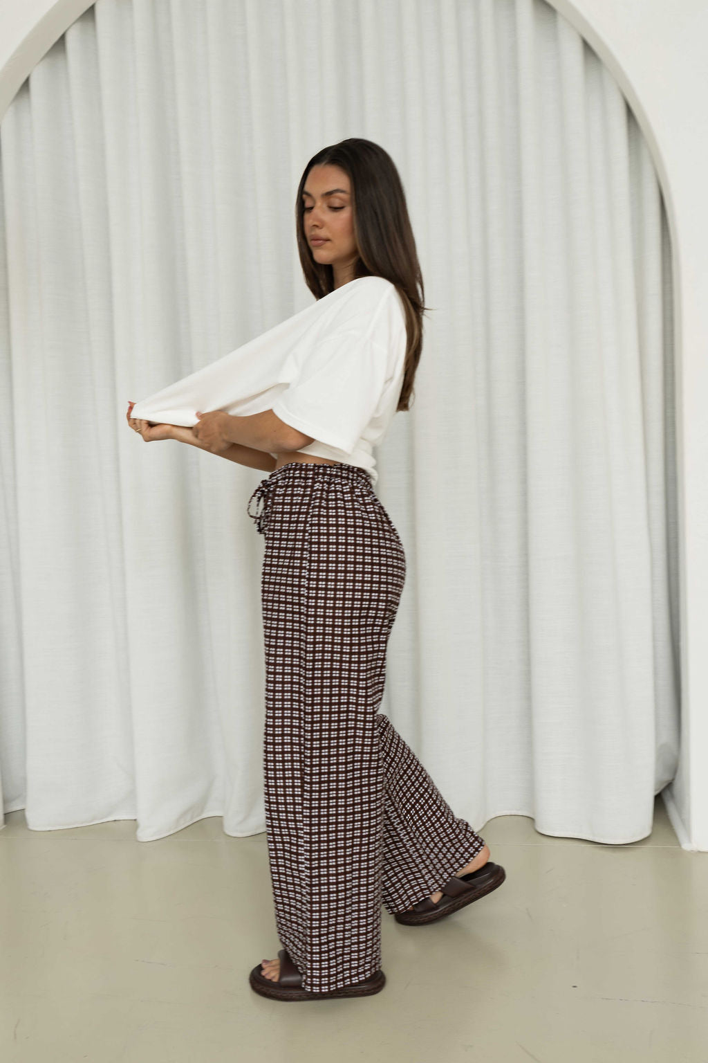 Bobbi Pant | Gingham Chocolat