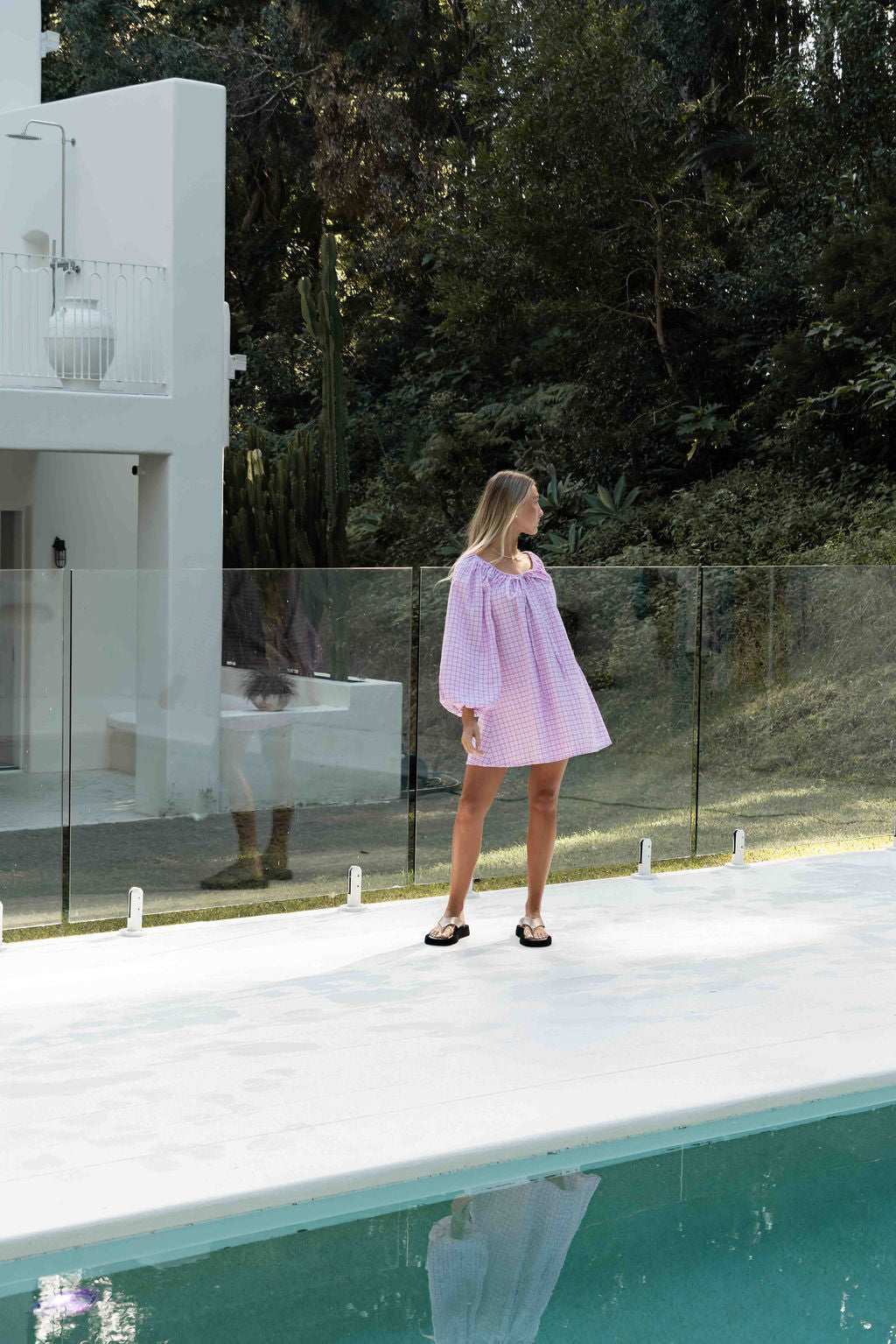 Effy Dress | Gingham Lavender