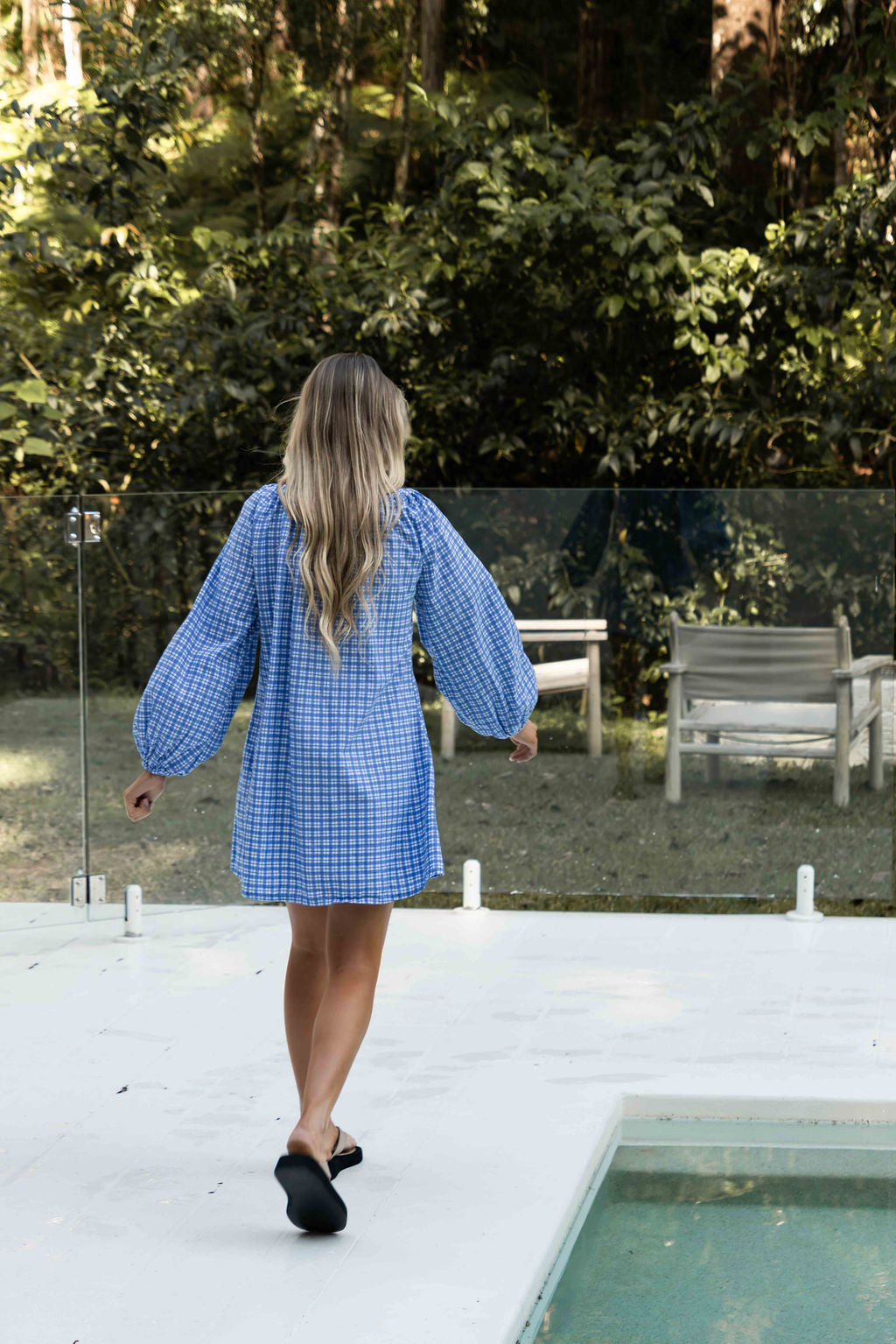 Effy Dress | Gingham Cobalt