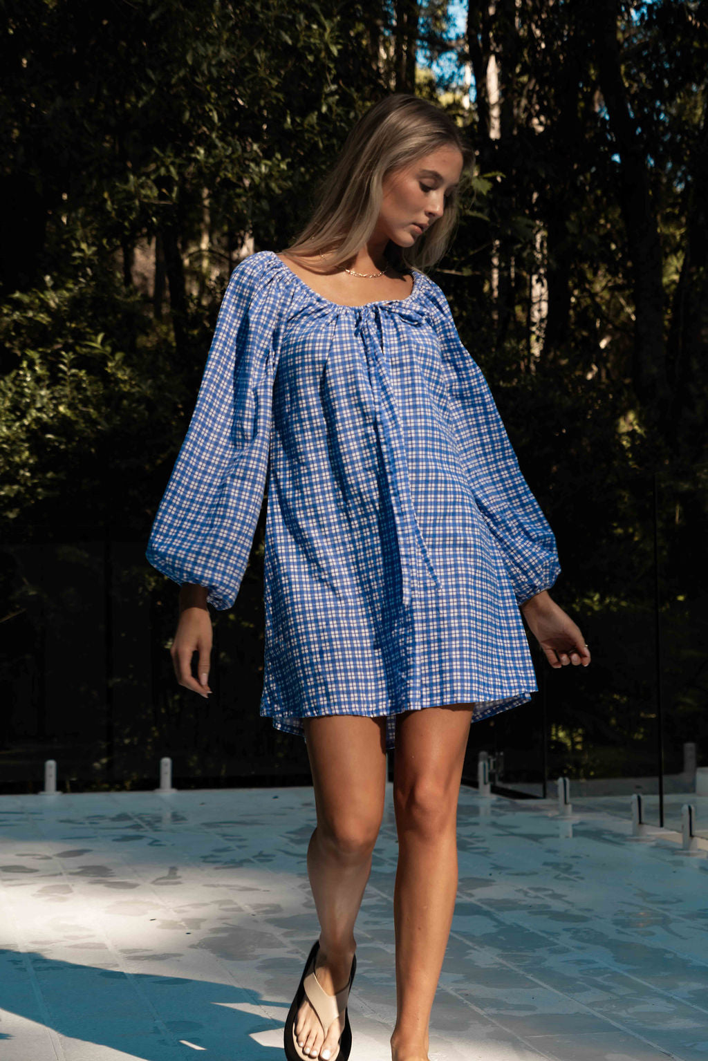 Effy Dress | Gingham Cobalt