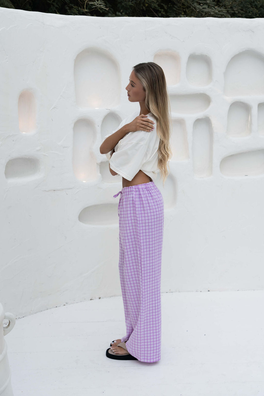 Bobbi Pant | Gingham Lavender