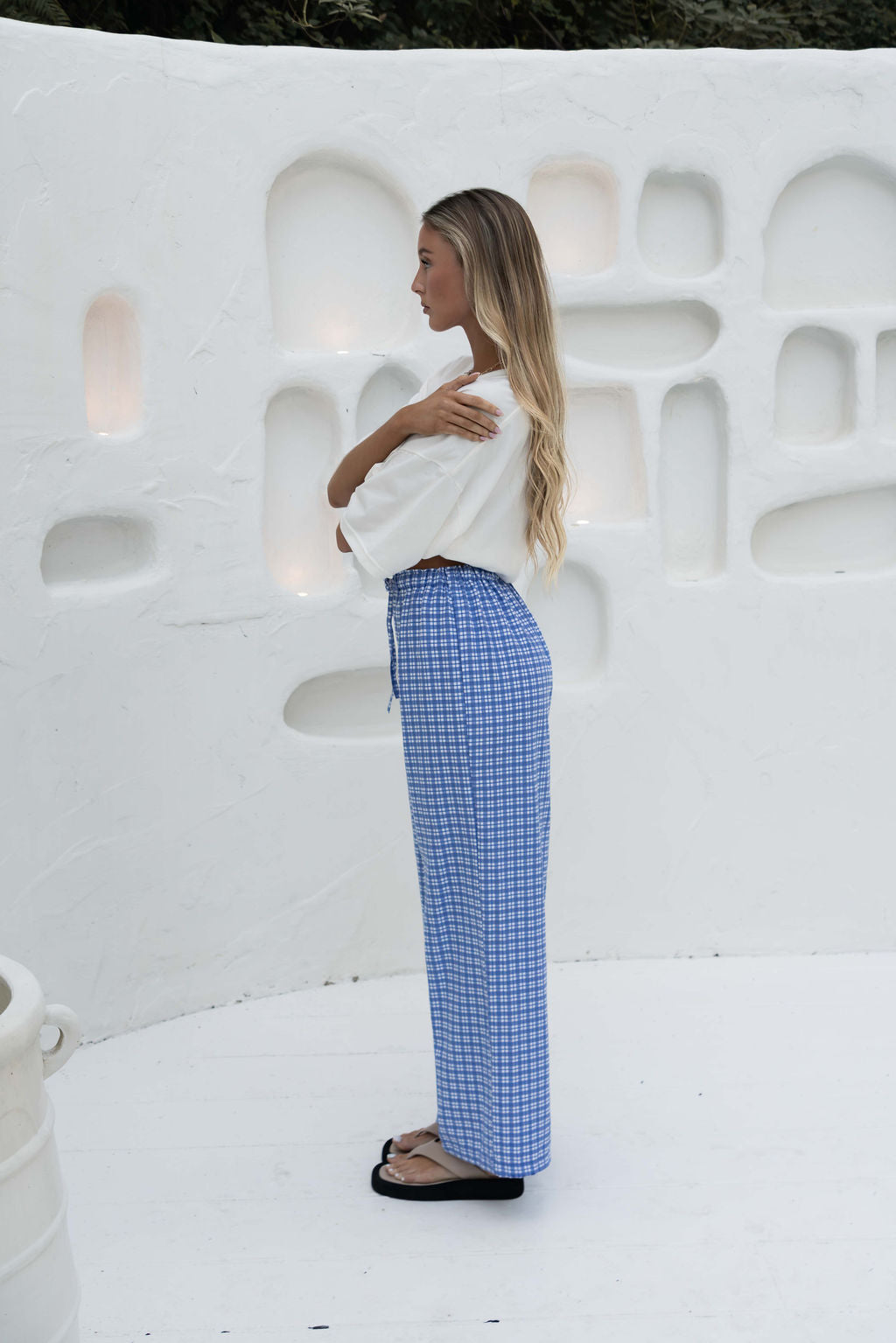 Bobbi Pant | Gingham Cobalt