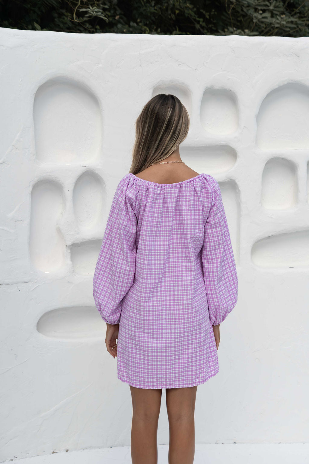 Effy Dress | Gingham Lavender