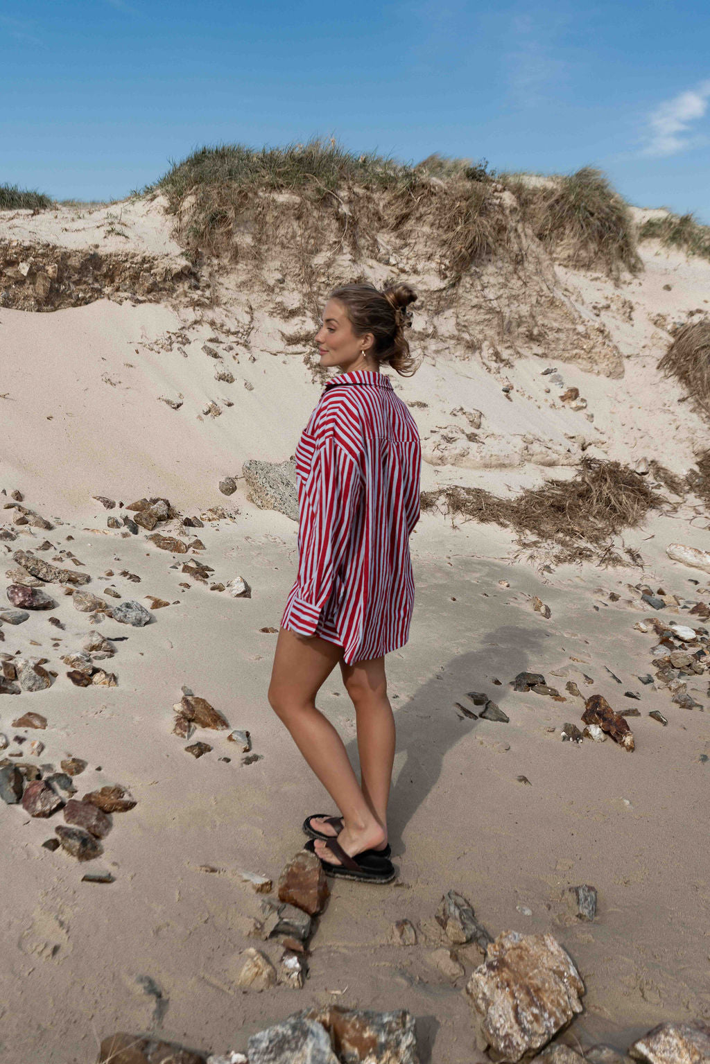 Kenzi Shirt | Striped Red + Blue