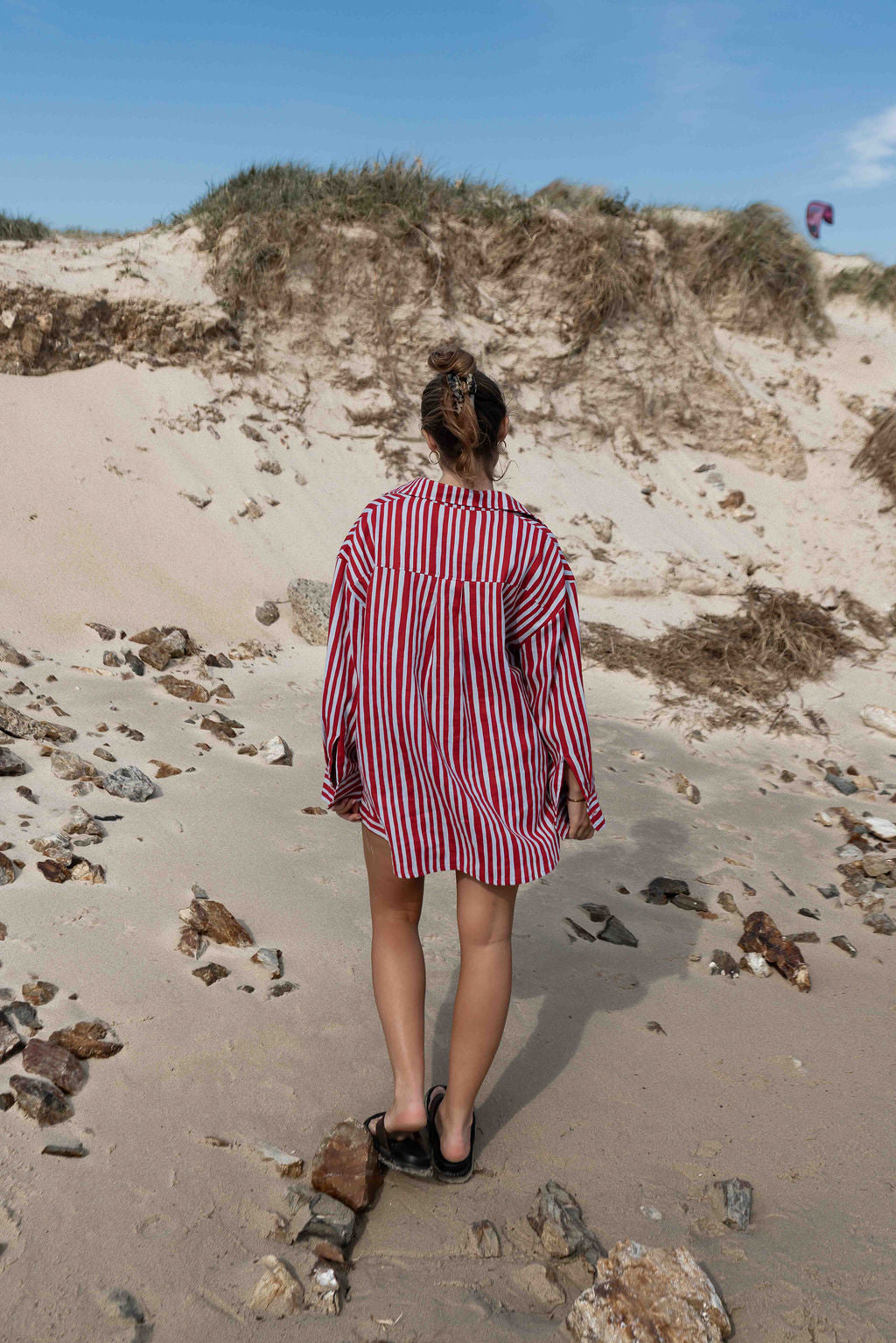 Kenzi Shirt | Striped Red + Blue
