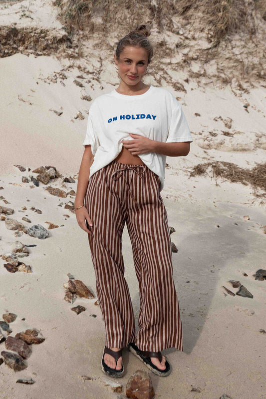 On Holiday Tee | White + Blue