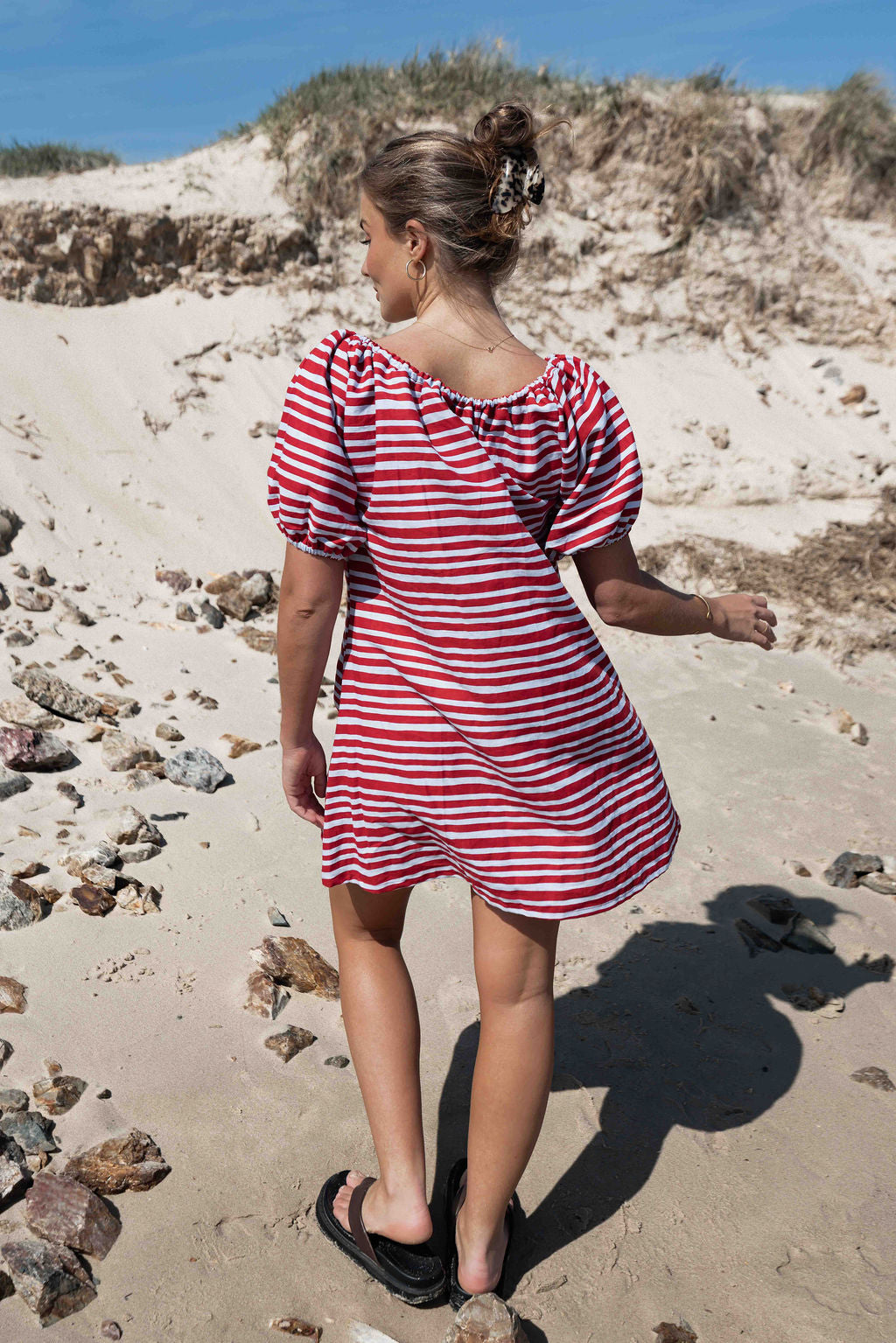 Betty Dress | Striped Red + Blue