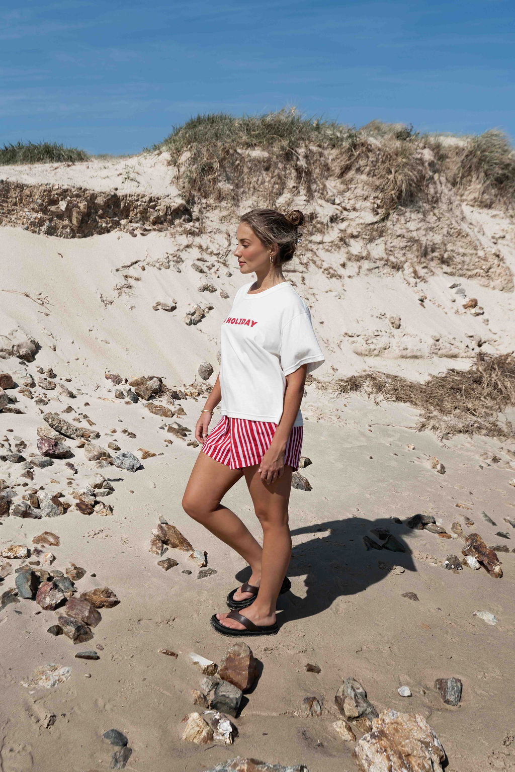 On Holiday Tee | White + Red