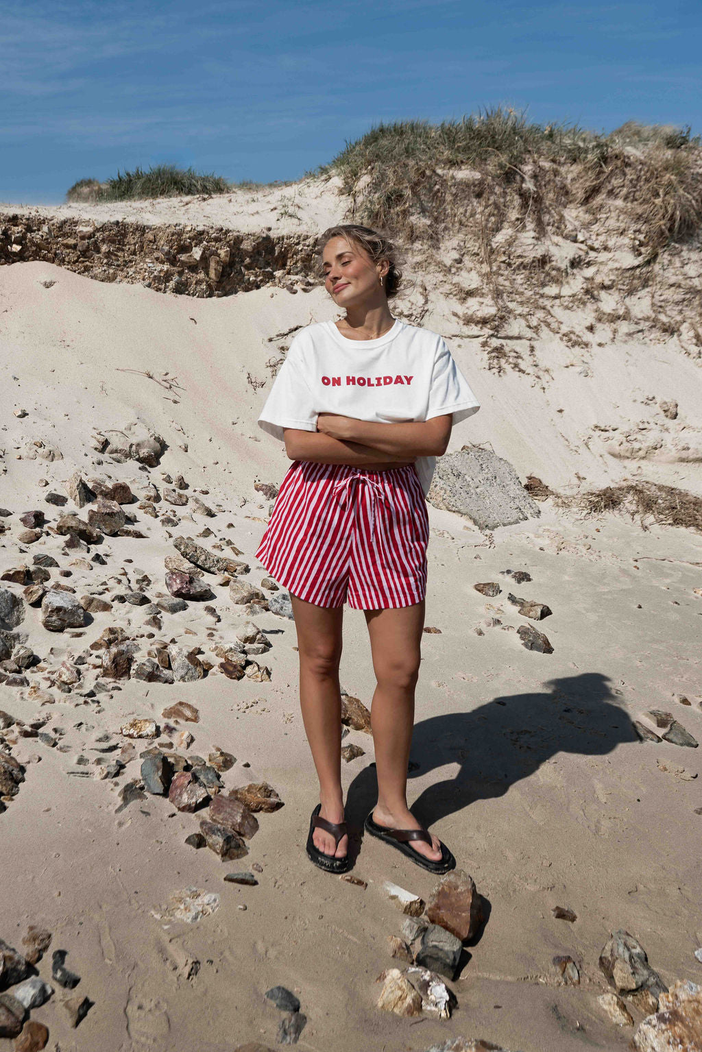 Gigi Short | Stripe Pink + Red